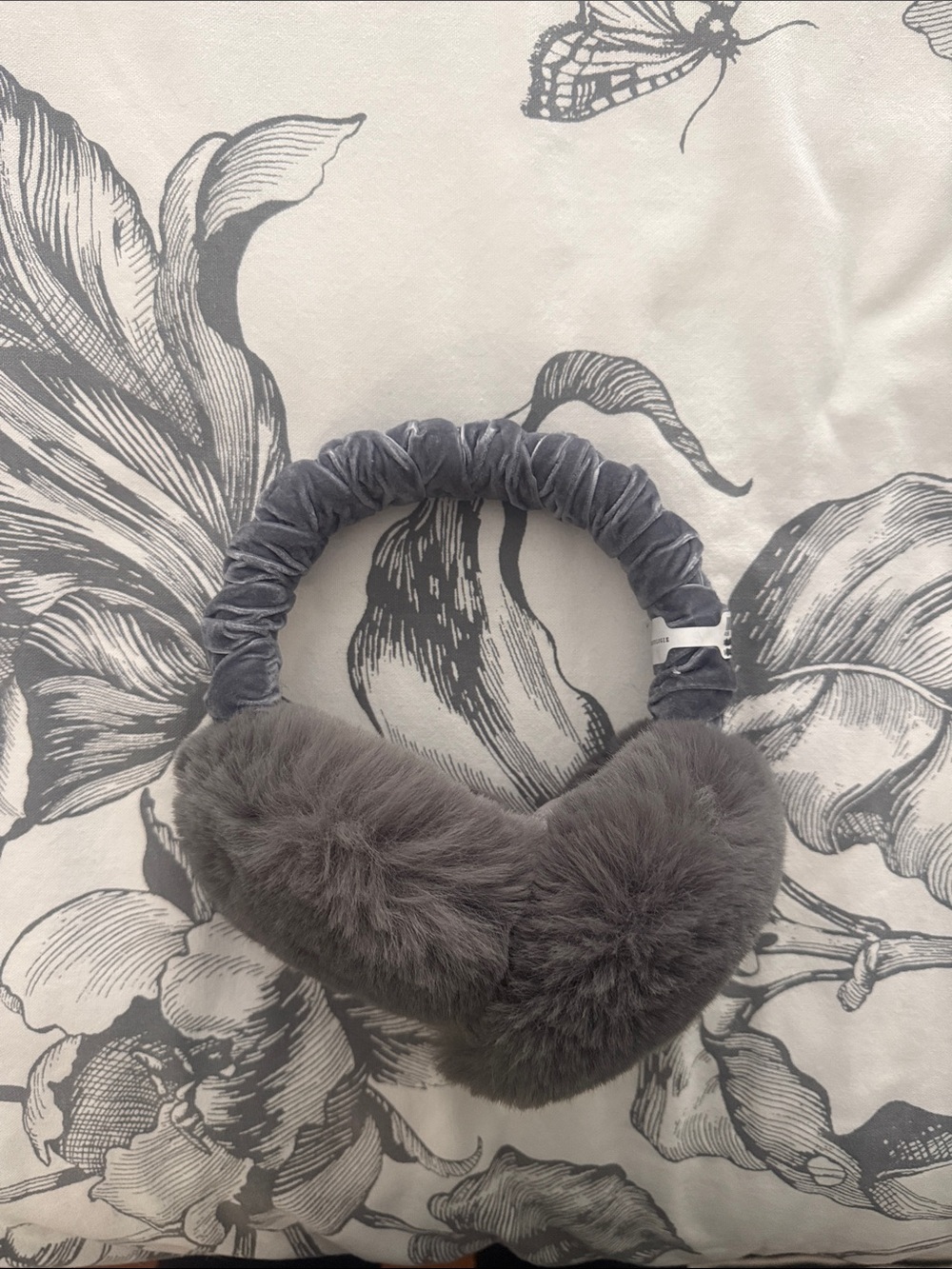 Anthropologie Plush Velvet Earmuffs in Gray